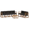 Ensemble de canapés d'extérieur 8 pcs Naturel et Noir 527017527017