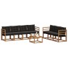 Ensemble de canapés d'extérieur 8 pcs Naturel et Noir 527017527017