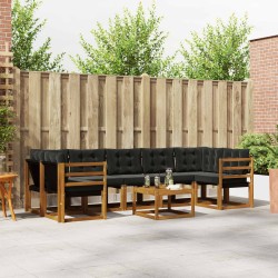 Ensemble de canapés d'extérieur 8 pcs Naturel et Noir 527019527019