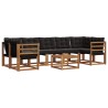 Ensemble de canapés d'extérieur 8 pcs Naturel et Noir 527019527019