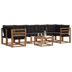 Ensemble de canapés d'extérieur 8 pcs Naturel et Noir 527019527019