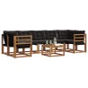Ensemble de canapés d'extérieur 8 pcs Naturel et Noir 527019527019