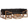 Ensemble de canapés d'extérieur 7 pcs Naturel et Noir 527020527020