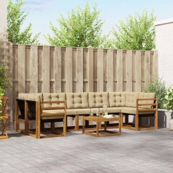 Ensemble de canapés d'extérieur 8 pcs Naturel et Beige 527022527022