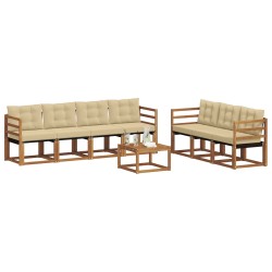 Ensemble de canapés d'extérieur 8 pcs Naturel et Beige 527024527024