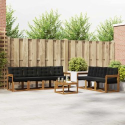 Ensemble de canapés d'extérieur 8 pcs Naturel et Noir 527027527027