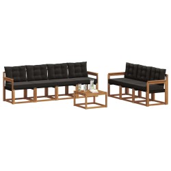 Ensemble de canapés d'extérieur 8 pcs Naturel et Noir 527027527027