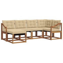Ensemble de canapés d'extérieur 6 pcs Naturel et Beige 527029527029