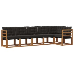 Ensemble de canapés d'extérieur 6 pcs Naturel et Noir 527038527038