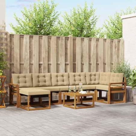 Ensemble de canapés d'extérieur 8 pcs Naturel et Beige 527045527045