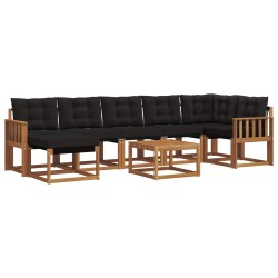 Ensemble de canapés d'extérieur 8 pcs Naturel et Noir 527050527050