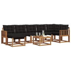 Ensemble de canapés d'extérieur 8 pcs Naturel et Noir 527050527050