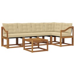Ensemble de canapés d'extérieur 6 pcs Naturel et Beige 527053527053