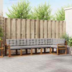 Ensemble de canapés d'extérieur 6 pcs Gris Naturel et Clair 527055527055