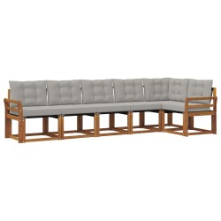 Ensemble de canapés d'extérieur 6 pcs Gris Naturel et Clair 527055527055
