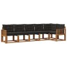 Ensemble de canapés d'extérieur 6 pcs Naturel et Noir 527058527058