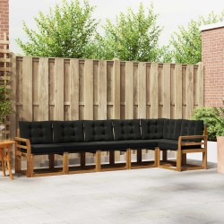 Ensemble de canapés d'extérieur 6 pcs Naturel et Noir 527063527063