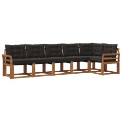 Ensemble de canapés d'extérieur 6 pcs Naturel et Noir 527063527063