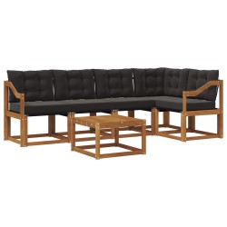 Ensemble de canapés d'extérieur 6 pcs Naturel et Noir 527065527065