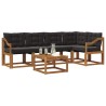 Ensemble de canapés d'extérieur 6 pcs Naturel et Noir 527065527065