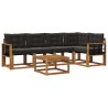 Ensemble de canapés d'extérieur 6 pcs Naturel et Noir 527070527070