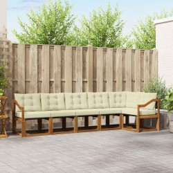 Ensemble de canapés d'extérieur 6 pcs Naturel et Crème 527073527073