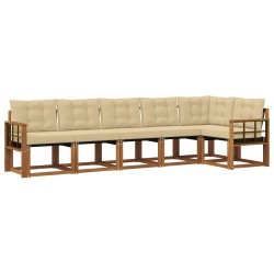 Ensemble de canapés d'extérieur 6 pcs Naturel et Beige 527074527074