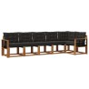 Ensemble de canapés d'extérieur 6 pcs Naturel et Noir 527075527075