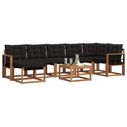Ensemble de canapés d'extérieur 8 pcs Naturel et Noir 527076527076