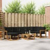 Ensemble de canapés d'extérieur 8 pcs Naturel et Noir 527077527077