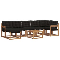 Ensemble de canapés d'extérieur 8 pcs Naturel et Noir 527077527077