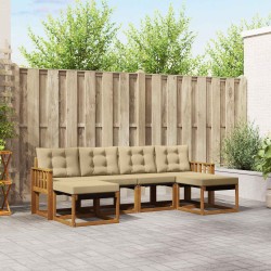 Ensemble de canapés d'extérieur 6 pcs Naturel et Beige 527082527082