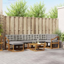 Ensemble de canapés d'extérieur 8 pcs Gris Naturel et Clair 527083527083