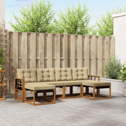 Ensemble de canapés d'extérieur 6 pcs Naturel et Beige 527084527084