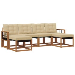 Ensemble de canapés d'extérieur 6 pcs Naturel et Beige 527084527084