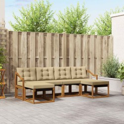 Ensemble de canapés d'extérieur 6 pcs Naturel et Beige 527085527085