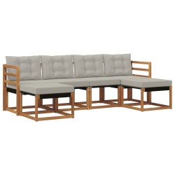 Ensemble de canapés d'extérieur 6 pcs Gris Naturel et Clair 527087527087