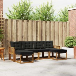 Ensemble de canapés d'extérieur 6 pcs Naturel et Noir 527089527089