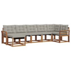 Ensemble de canapés d'extérieur 7 pcs Gris Naturel et Clair 527090527090