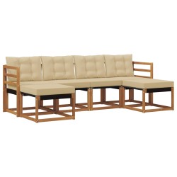 Ensemble de canapés d'extérieur 6 pcs Naturel et Beige 527094527094