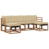 Ensemble de canapés d'extérieur 6 pcs Naturel et Beige 527094527094