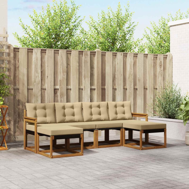 Ensemble de canapés d'extérieur 6 pcs Naturel et Beige 527095527095