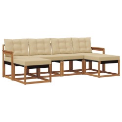 Ensemble de canapés d'extérieur 6 pcs Naturel et Beige 527095527095