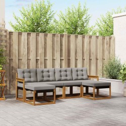 Ensemble de canapés d'extérieur 6 pcs Gris Naturel et Clair 527097527097