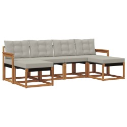 Ensemble de canapés d'extérieur 6 pcs Gris Naturel et Clair 527097527097