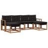 Ensemble de canapés d'extérieur 6 pcs Naturel et Noir 527100527100