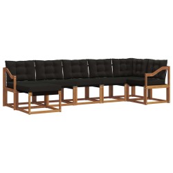 Ensemble de canapés d'extérieur 7 pcs Naturel et Noir 527103527103