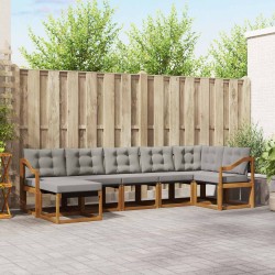 Ensemble de canapés d'extérieur 7 pcs Gris Naturel et Clair 527105527105