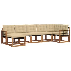 Ensemble de canapés d'extérieur 7 pcs Naturel et Beige 527107527107