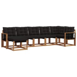 Ensemble de canapés d'extérieur 7 pcs Naturel et Noir 527108527108